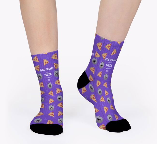 A Pizza My Heart: Personalised {breedFullName} Socks